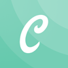 The letter C in white lettering on a ocean green background.