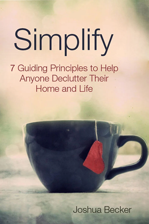 Simplify book cover has the title in black lettering against a blurred background with a black tea cup in focus.